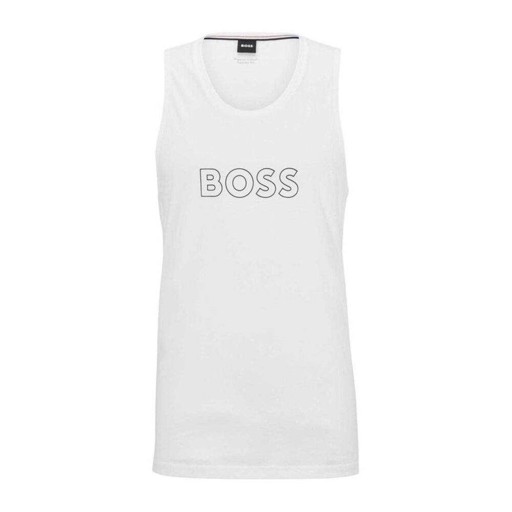 Boss Mens Natural Cotton Tank Top / White
